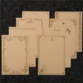 Vintage kraft letter paper set with elegant floral borders and decorative script tags. - Vintage Lace-Kraft Paper Style (8 Pieces/Pack)