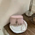 Kleine roze schoudertas met polkadots voor dames met een schattige robothanger - Zonder hanger / Roze
