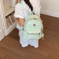 Casual mint green woven texture backpack for women in a stylish lifestyle setting - Mint Green (With Charm)
