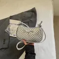 Stylish silver polka dot shoulder bag with bow detail and heart charm for women - No Pendant / Silver