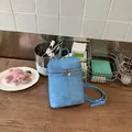 Stylish blue textured minimalist crossbody bucket bag for women, Korean style summer phone bag - Blue