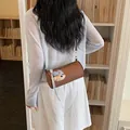 Stylish vintage brown cylindrical crossbody bag with a cute bear charm for women - With Bear Pendant / Brown