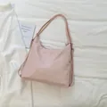 Large capacity soft pink faux leather tote backpack for women travel and commute - Basic Style / Pink