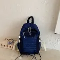 Compact navy blue polka-dot backpack for college students and stylish travel commuters - Blue Polka Dot