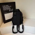 Minimalist black multifunctional lightweight nylon backpack for women's casual commute - Black