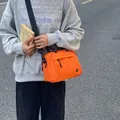 Bright orange small multifunctional crossbody bag for outdoor hiking and daily travel - Orange Large
