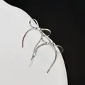 Elegante zilveren strikoorbellen met lange kwastjes en 925 sterling zilveren steker - Zilveren Lange Kwast Strik Oorbellen (7703)