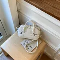 Premium cream-white commuter pillow handbag with shoulder strap for women - Regular Fit / White