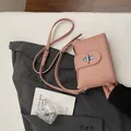 Elegant pink leather shoulder bag for office, minimalist chic crossbody design style - No Pendant / Pink