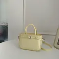 Elegant pale yellow crossbody handbag with buckle detail for women - Standard Type / Yellow