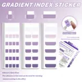 Detailed view of gradient purple index stickers in three sizes for study and work - Large (60 Sheets/Pack) / Gradient Purple