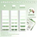 Detailed view of green gradient index stickers showing three different sizes with measurements. - Large (60 Sheets/Pack) / Gradient Green