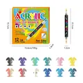12 Pack dual-tip dual-color acrylic markers with 24 colors for DIY art and graffiti - 12 Count (24 Colors)