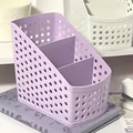 Cute purple multi-compartment desk organizer for stationary and office storage - Purple
