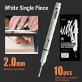 Weißer Langlochmarker, 2,0 mm Spitze, wasserfest, 10er-Pack für Handwerker - Einzeleinheit / Weiß