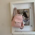 Mochila de lona rosa de moda con patrón de estrellas y bordado Weiweishijia - Con Llavero / S / Rosa