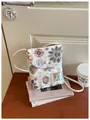 Borsa a tracolla bianca in stile cinese con ricamo floreale colorato per cellulare - Bianco avorio
