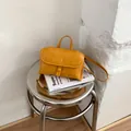 Elegante mosterdgele kleine vierkante crossbodytas met verfijnd XX geborduurd detail - Handheld Crossbody Kleine Tas (SS28339) / Geel