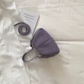 Elegant purple pebbled leather bucket bag with adjustable top handle and shoulder strap - Purple (No Charm) / Purple