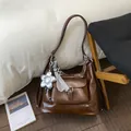 Large capacity brown multifunctional tote bag and backpack for women travel. - With Charm / Brown