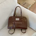 Stylish vintage dark brown faux leather backpack for women, perfect for commuting and college use - No Pendant / Brown