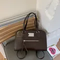 Elegant dark brown women's commuter backpack and tote bag with silver hardware detail - No Pendant / Coffee