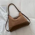 Vintage bruine suède rugzak voor dames, grote tas voor werk en school, retro stijl - Basis stijl / Bruin