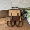 Zaino vintage da donna bicolore marrone e beige per scuola o pendolari. - Tipo standard / Marrone