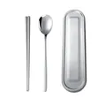 Premium 304 stainless steel portable cutlery set including chopsticks spoon and case. - Chopsticks And Spoon With Box
