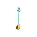 Elegant iridescent crown top stainless steel coffee spoon for desserts and honey - Rainbow