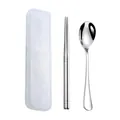 Portable 304 stainless steel cutlery set with spoon, chopsticks and storage box - Chopsticks and Spoon Set / 304/430 Stainless Steel Material