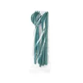 Eco-friendly wheat straw portable cutlery 4-piece set in teal with plastic packaging - PE Bag / Dark Green