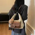 High quality vintage beige and brown backpack tote bag with a cute bear keychain - With Pendant / Off White