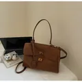 Vintage brown matte suede crossbody handbag for elegant women's daily commute style - Regular Fit / S / Brown