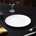Elegante witte dinerplaat van PP-plastic met gehamerd patroon voor biefstuk of salade - 19.5 / Wit