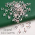 100 Stück transparente Reißzwecken mit Kugelkopf für Pinnwände und Bastelarbeiten - Kugelförmig / 100 Stück / Klar Roségold