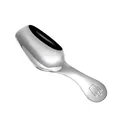 Premium 304 stainless steel tea scoop spoon with elegant embossed handle design - Silver
