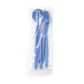 Blue portable wheat straw cutlery set including spoon fork knife and chopsticks - PE Bag / Light Blue