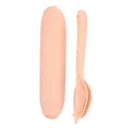 Juego de cubiertos portátiles de paja de trigo rosa ecológico con cuchara tenedor y estuche - Rosa