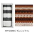 Retro PET lace washi tape sticker set for scrapbooking, 6 rolls in black and white - Black and White Style (SDRT231022-3) / 1 Box (6 Rolls)