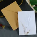 Elegante tarjeta de felicitación con tulipán en relieve 3D y sobre de kraft - Tulipán / Juego de Tarjetas de Felicitación (Con Sobre)