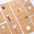 Assorted vintage 3D greeting cards made of kraft paper with cute cartoon motifs. - Minimalist Mini Kraft 1836 / 1 Sheet
