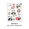 Cute cartoon panda waterproof PET sticker sheet for DIY decorative crafts Style 5 - Panda Pattern 5