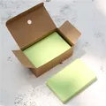 Juego de tarjetas en blanco verde claro con caja de almacenamiento de papel kraft - Pack de 100 / Verde