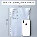 B5 size 26-hole transparent binder zipper pouch for storage 18x25.4cm - 26 Holes (25.4x18cm)