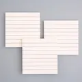 Note adesive quadrate minimaliste color crema con righe orizzontali per ufficio - A Righe / 80 Pezzi/Confezione / Bianco avorio