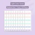 Paquet de 120 onglets autocollants Morandi de taille moyenne aux tons pastel clairs - Couleurs Pastel / Moyen (120 Pièces/Paquet)