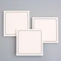 Post-it quadrati minimalisti bianco sporco con eleganti bordi decorativi grigi - Bordo / 80 Pezzi/Confezione / Bianco avorio