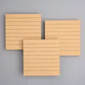 Tre confezioni quadrate di foglietti adesivi in carta kraft a righe per ufficio e scuola - A Righe / 80 Pezzi/Confezione / colore pelle di mucca