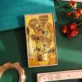 Premium Van Gogh sunflower oil painting metal bookmark with elegant golden tassel - Sunflower (Gift Box)